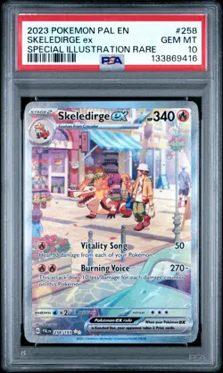 2023 POKEMON PAL EN-PALDEA EVOLVED #258 SKELEDIRGE EX PSA 10 - Image 1