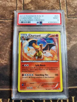 PSA 9 Mint 2012 Pokemon B&W Black & White Boundaries Crossed Charizard #20 Holo - Image 1