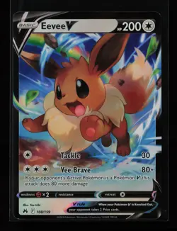 Eevee V 108/159 Ultra Rare,Holo Crown Zenith Pokemon Card - Image 1