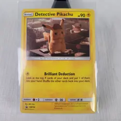 Detective Pikachu SM194 Cosmos Holo Sun & Moon Pokemon Near Mint Black Star - Image 1