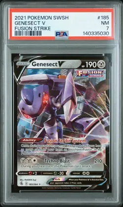 2021 POKEMON SWORD & SHIELD FUSION STRIKE #185 GENESECT V PSA 7 - Image 1