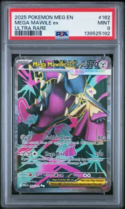 2025 POKEMON MEG EN-MEGA EVOLUTION ULTRA RARE #162 MEGA MAWILE EX PSA 9 - Image 1