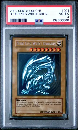 2002 YU-GI-OH! STARTER DECK: KAIBA #001 BLUE-EYES WHITE DRAGON PSA 4 - Image 1