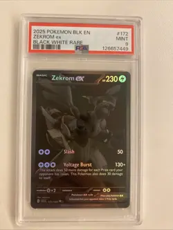2025 POKEMON BLK EN-BLACK BOLT BLACK WHITE RARE #172 ZEKROM EX PSA 9 - Image 1