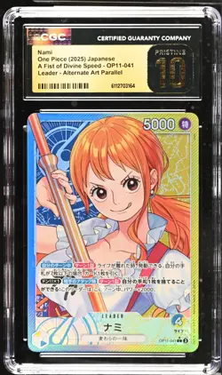 One Piece Nami Alternate Art OP11 041 L Japanese CGC 10 Pristine Black label - Image 1