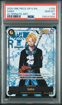 2025 ONE PIECE OP13-CARRYING ON HIS WILL ALTERNATE ART #120 SABO PSA 10 - Image 1