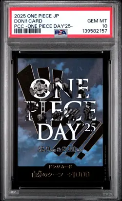 2025 ONE PIECE JAPANESE PREMIUM COLLECTION ONE PIECE DAY'25 DON!! CARD PSA 10 - Image 1