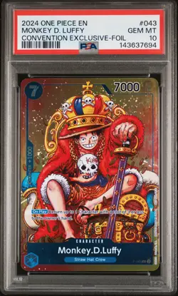 2024 ONE PIECE PROMOS CONVENTION EXCLUSIVE-FOIL #043 MONKEY D. LUFFY PSA 10 - Image 1