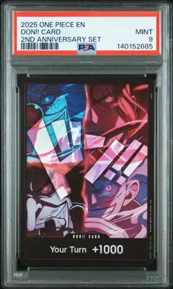 2025 ONE PIECE ENGLISH VERSION 2ND ANNIVERSARY SET DON!! CARD PSA 9 - Image 1