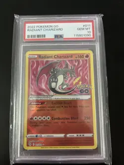 Pokemon Go Holo Radiant Charizard #011/078 PSA 10 Gem Mint Card 2022 - Image 1