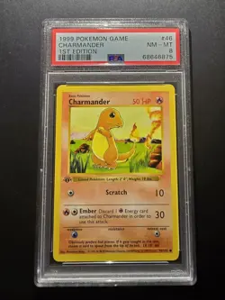 POKEMON Squirtle / Charmander / Bulbasaur Shadowless Base Set Ed1 PSA8 - Image 5