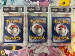 1999 Pokemon Base Set Charmander Squirtle Bulbasaur PSA 9 SET Sequential Graded - Image 2