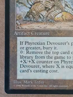 MTG Alliances Phyrexian Devourer Magic the Gathering Card Corner Damage - Image 5