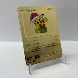 Pikachu HP60 Pokemon Gold Metal Card Collectible/Display - Image 1
