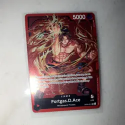 Bandai One Piece Card Game Portgas.D.Ace Leader Card OP03-001 English - Image 1