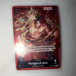 Bandai One Piece Card Game Portgas.D.Ace Leader Card OP03-001 English - Image 2