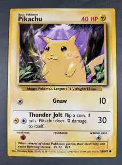 Jumbo Pokemon Card Pikachu 58/102 NOT FOR PLAY USE Promo Giant Big Oversize - Image 2