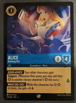 Alice Growing Girl Legendary Non-Foil Card Lorcana Rise of the Floodborn 137/204 - Image 1