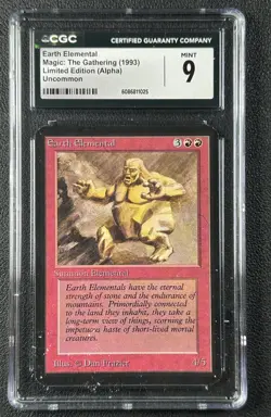 EARTH ELEMENTAL CGC 9 1993 MAGIC: THE GATHERING MTG ALPHA LIMITED EDITION 1025 - Image 1