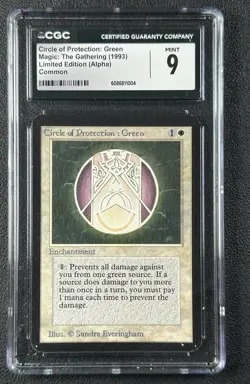 CIRCLE OF PROTECTION: GREEN CGC 9 1993 MAGIC: THE GATHERING MTG ALPHA LIMITED 04 - Image 1