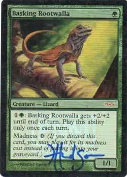 MTG: FNM Promos: Foil Basking Rootwalla: Heather Hudson Signature: LP Condition - Image 1