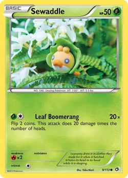 Sewaddle 9/113 Yuko Morii Legendary Treasures Pokemon Card - Image 1