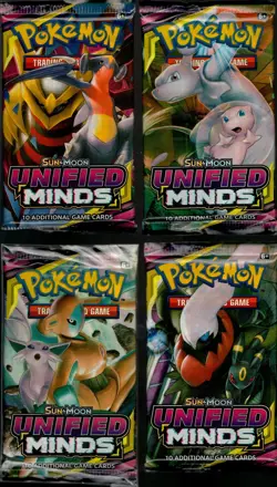 2019 Pokemon Unified Minds Booster 4-Pack (Set) - Image 1