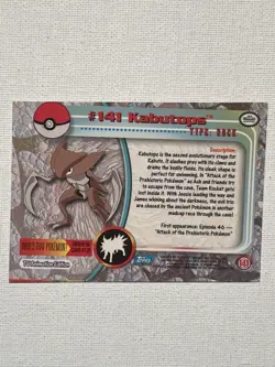 Kabtops #141 Topps Holo Pokemon TCG - Image 2