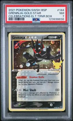 Greninja Gold Star 2021 Pokemon SWSH144 Celebrations PSA 7 NM - Image 1