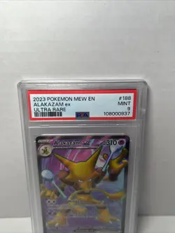 2023 POKEMON MEW EN-151 ULTRA RARE #188 ALAKAZAM EX PSA 9 - Image 2