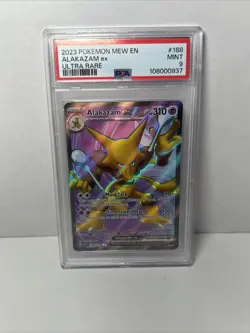 2023 POKEMON MEW EN-151 ULTRA RARE #188 ALAKAZAM EX PSA 9 - Image 3
