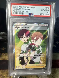 Gym Trainer (Full Art) 068/072 Shining Fates Holo PSA 10 2021 Pokemon - Image 1