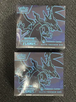 LOT of (2) Phantasmal Flames Pokemon Center Elite Trainer Boxes (ETB) Sealed - Image 1