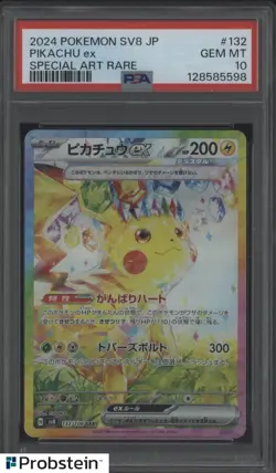 2024 Pokemon Japanese SV8 Pikachu ex #132 Special Art Rare PSA 10 - Image 1
