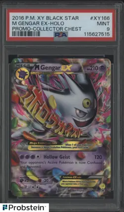2016 Pokemon XY Black Star Promo Collector Chest M Gengar Ex Holo #XY166 PSA 9 - Image 1