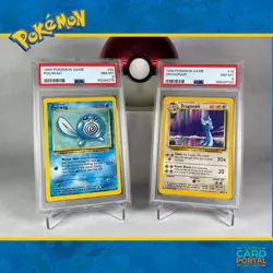 Poliwag & Dragonair - Pokemon TCG - 1999 Base Set - Unlimited Ed. - PSA 8 - Image 1