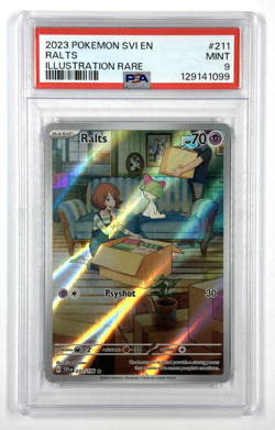 2023 Pokemon Scarlet & Violet Ralts Illustration Rare PSA 9 - Image 1
