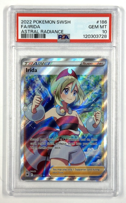 2022 Pokemon Sword & Shield Full Art Irida Trainer Astral Radiance PSA 10 - Image 1