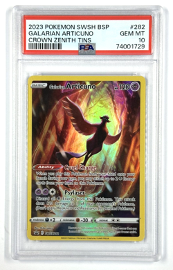 2023 Pokemon SWSH Black Star Promo Galarian Articuno Crown Zenith Tins PSA 10 - Image 1