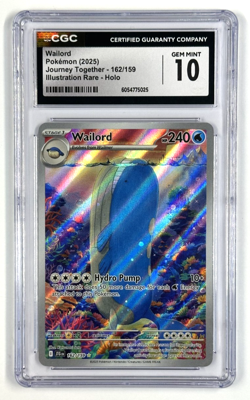 2025 Pokemon Journey Together Wailord Illustration Rare CGC 10 - Image 1