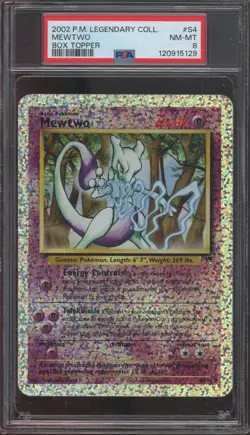 2002 Pokemon Legendary Collection Box Topper Jumbo #S4 Mewtwo NM-MT PSA 8 - Image 1