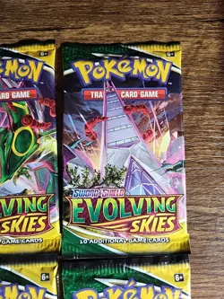 Evolving Skies Pokemon TCG Booster Packs Art Set (4 Packs) FACTORY SEALED - Image 2