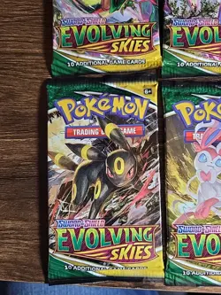 Evolving Skies Pokemon TCG Booster Packs Art Set (4 Packs) FACTORY SEALED - Image 4