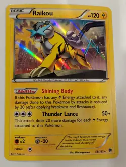 Raikou 55/162 - XY Breakthrough Pokemon Holo Foil Rare Nice! - Image 1