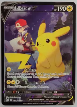 Pikachu V TG16/TG30 Swsh11: Pokemon Lost Origin Trainer Gallery Holo NM (1 of 2) - Image 1