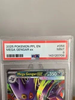 2025 POKEMON PFL EN-PHANTASMAL FLAMES #056 MEGA GENGAR EX PSA 9 - Image 2