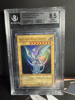 Yu-Gi-Oh! Blue-Eyes White Dragon YAP1-EN001 BGS 8.5 NM-MT+ 2008 Anniversary Pack - Image 1