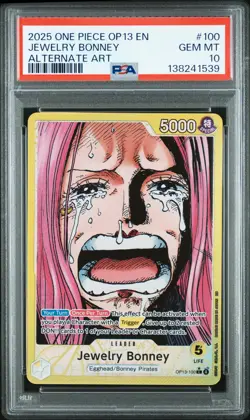 2025 ONE PIECE OP13-CARRYING ON HIS WILL ALTERNATE ART JEWELRY BONNEY PSA 10 - Image 1