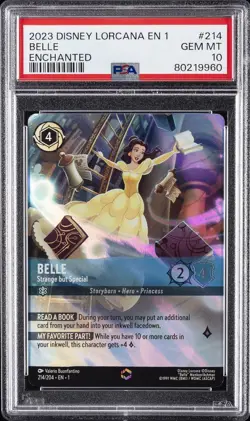 2023 DISNEY LORCANA THE FIRST CHAPTER ENCHANTED BELLE STRANGE BUT SPECIAL PSA 10 - Image 1