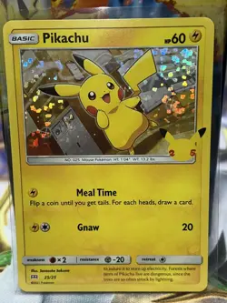 Pikachu 25/25 Holo Celebrations 25th Anniversary McDonald's Pokemon Card NM - Image 1